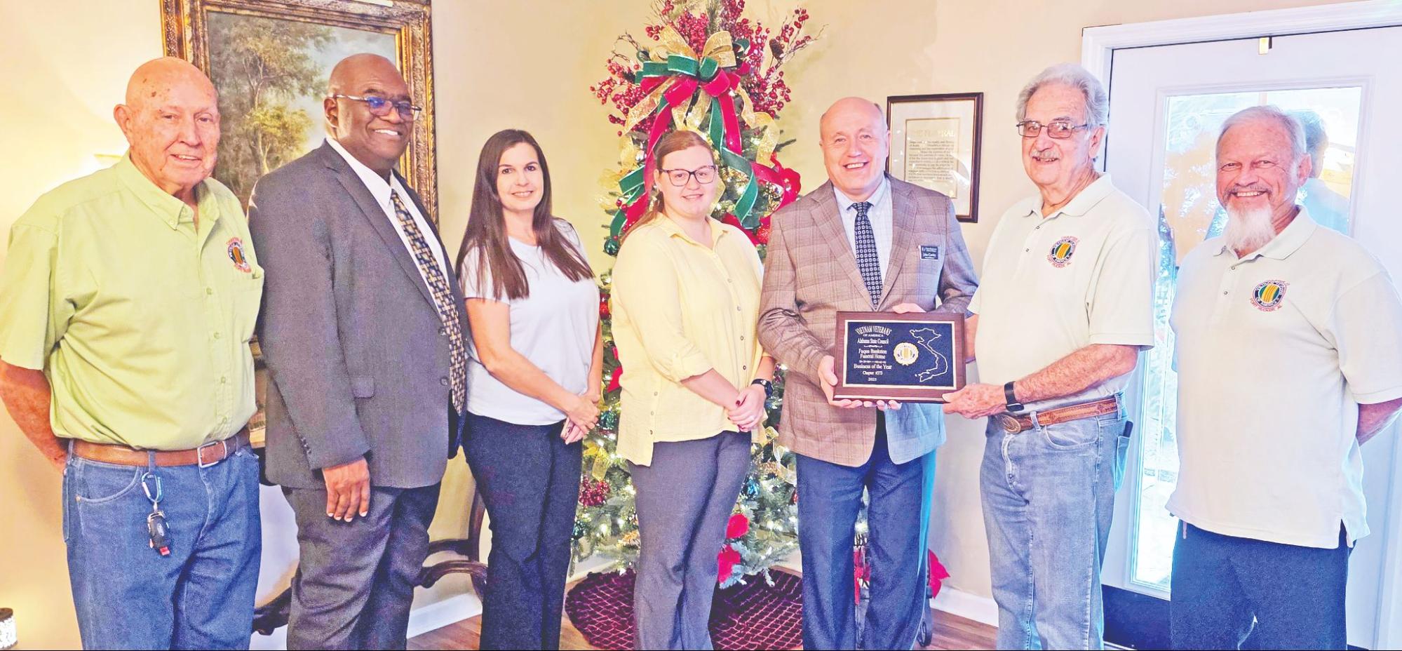 Vietnam Veterans honor Fuqua Bankston Funeral Home as Business of the Year